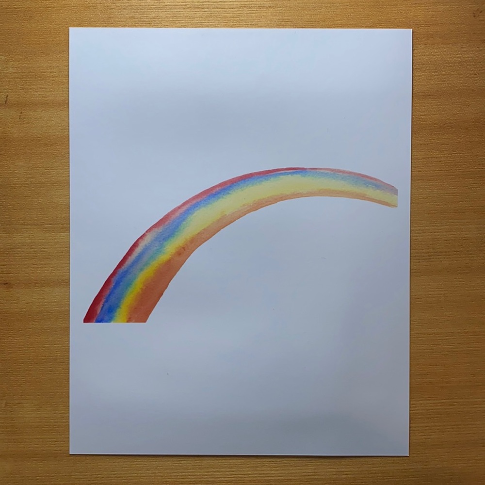 Rainbow watercolor minimalist art print
